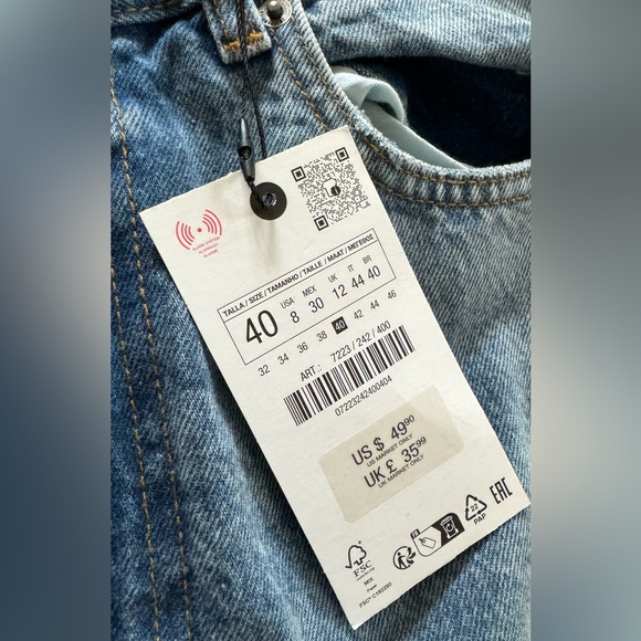 Zara jeans, size 40 NWT - Picture 2 of 5